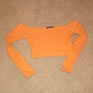 Orange Off the Shoulder Top